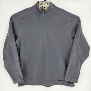 Marmot Fleece Mens Extra Large Gray Pullover Sweatshirt Quarter Zip Outdoors